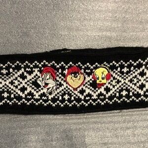 Black and White Looney Tunes Character Knit Vintage Headband